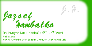 jozsef hambalko business card